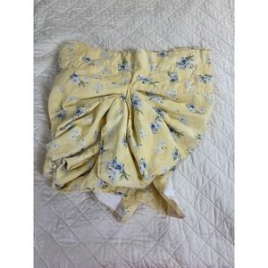 Waverly Fairfield Valance Swag  Gathered Yellow And Blue Flowers  73 X 19.5"